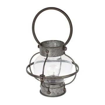 DULTON 復古造型鐵製戶外LED提燈 280 x 170 x 190mm 500g  銀灰色  1個