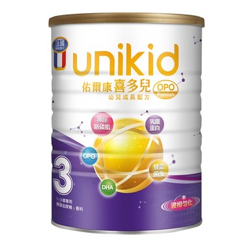 unikid 佑爾康 喜多兒幼兒成長配方OPO Premium 3號  法國諾曼第產地  歐盟AOP認證  1-3歲適用  850g  1罐
