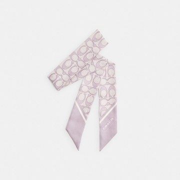 經典 SIGNATURE 復古印花真絲窄圍巾