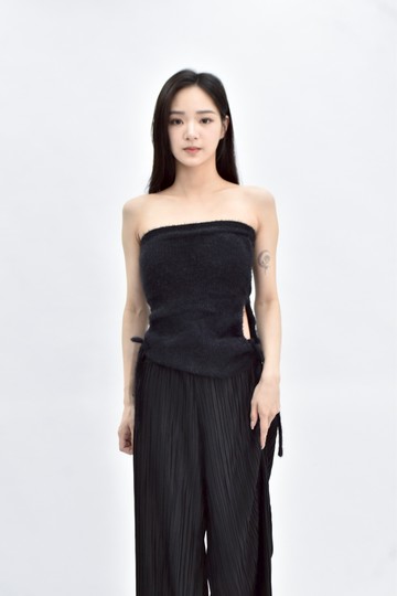 【加購優惠】(S) chu clothes 針織 bra top短版平口無袖黑色上衣