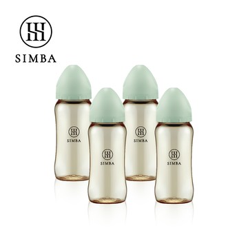 Simba 小獅王辛巴 - 蘊蜜鉑金PPSU寬口防脹氣奶瓶4支組(360ml)-綠沐