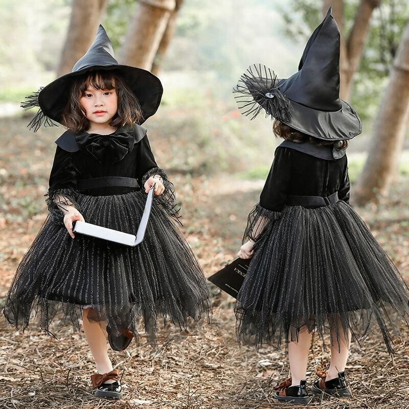 ハロウィン 魔女 子供用 吸血鬼 帽子付き コスチューム キッズ ...