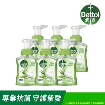 【Dettol 滴露】滋潤蘆薈泡沫潔手液 洗手乳250ml x6瓶｜官方旗艦店
