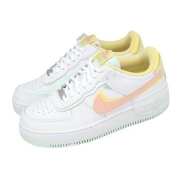 Nike 休閒鞋 Wmns AF1 Shadow 女鞋 白 橘 拼接 AF1 IV3221-181