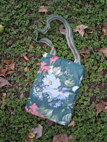 Designer collection-油畫花卉藝術印花雙面托特包