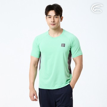 ADISI 男抗UV抗臭抑菌運動T AL2611073 海神綠/灰鐵 (M-2XL)｜吸濕排汗 快乾 防臭 運動上衣 排汗衣