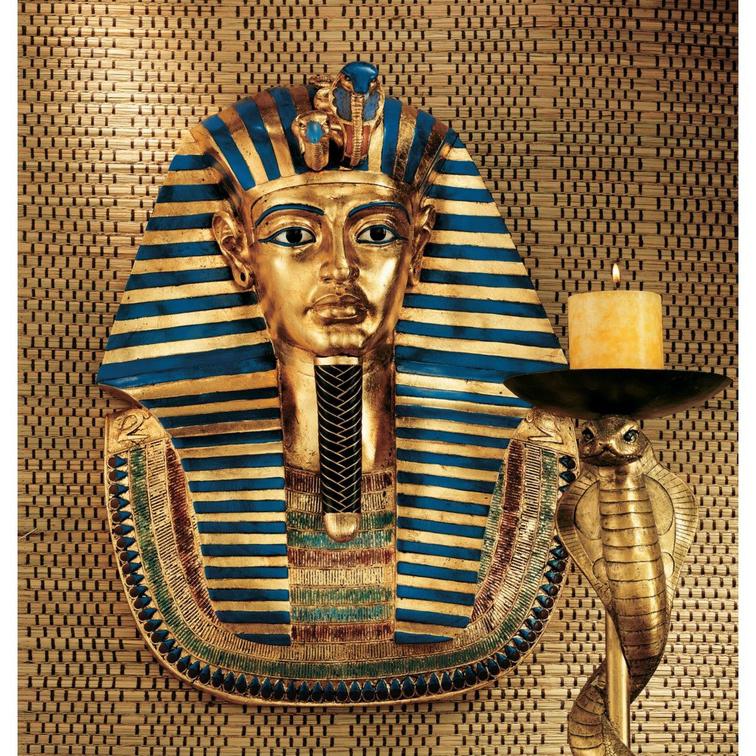 ツタンカーメン王マスク 古代エジプト デザイン・トスカノ製 壁彫刻 彫像/ ファラオ ピラミッド (輸入品 | LINEショッピング