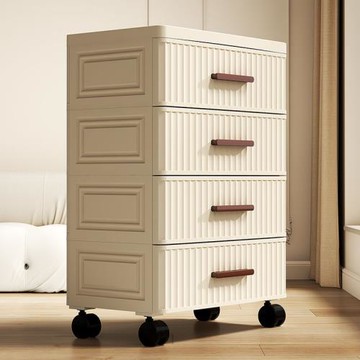 家用抽屜式收納柜塑料多層客廳收納柜零食儲物柜玩具臥室床頭柜子