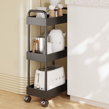 【推拉順暢】廚房超窄置物架冰箱縫隙架13CM小推車衛生間金屬夾縫置物柜窄縫