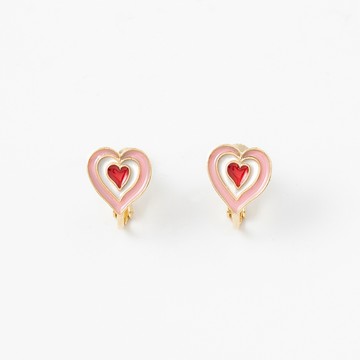 [韓國] 柔嫩愛心夾式耳環 / 4色 / Soft Love Ear Clip