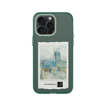 iPhone 15 Pro Max Clear 憂墨綠 - Van Gogh Museum - 蒙馬特：風車和耕田
