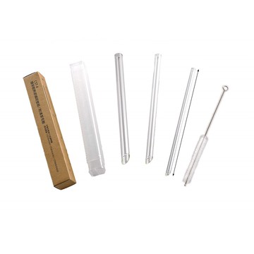 環保耐熱玻璃吸管4件組/ 附清潔毛刷 金益合玻璃器皿