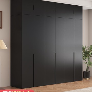 全臺可上門安裝 廠家直銷 黑色中古複古定 製大衣櫃臥室家用小戶型實木出租房用簡約現代衣 CZ4N