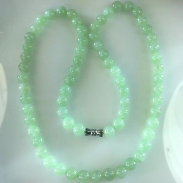 【森茂珠寶】緬甸天然翡翠A貨 冰翠圓珠項鍊 F1995