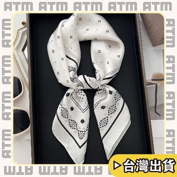 🔥臺灣出貨🔥可開發票✅輕飾時光韓版白色腰果復古領巾春夏季時尚通勤百搭多功能小方巾護頸薄圍巾