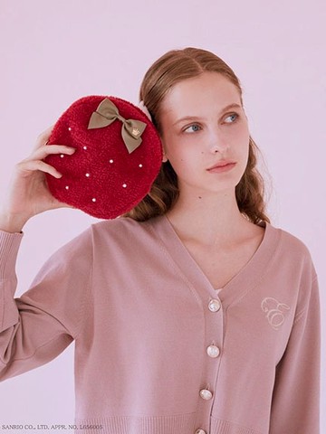 三麗鷗聯名草莓新聞系列-內裡圖案印花毛茸茸質感手拿包(08000804300) - Maison de FLEUR