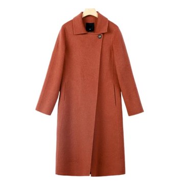 3599羊毛+羊駝毛【緹】輕奢冬筆挺有型方領開叉雙面呢大衣HB077