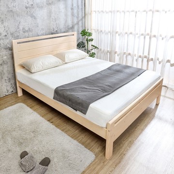 柏蒂家居-詩諾5尺雙人實木床架