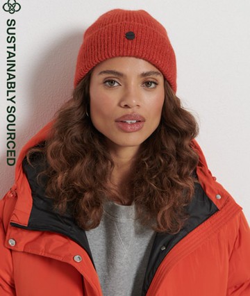 Superdry Women's Women's Luxe Beanie Red / Flame Marl - Size: 1SIZE Grey