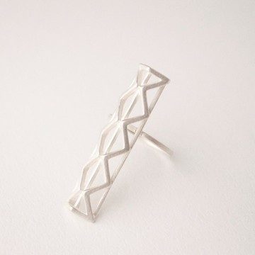 直立X三角體戒指