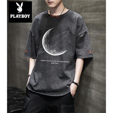 花花公子新款男生青少年短袖T恤
