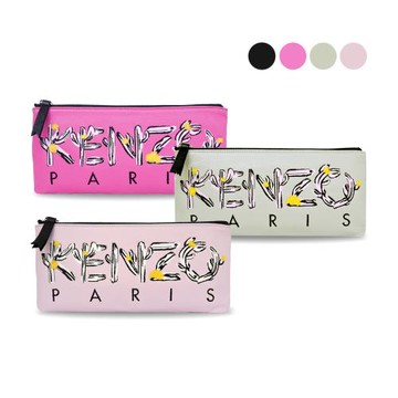 KENZO 仙人掌塗鴉皮革大手拿包(多色選)