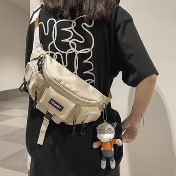 日系ins韓版街頭運動胸包腰包多兜潮男港風潮流百搭斜挎小挎包女