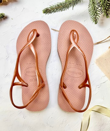 havaianas 哈瓦士 巴西人字拖 女款 Luna 2cm 粉 涼鞋 拖鞋 夾腳拖 海灘鞋【南風百貨】