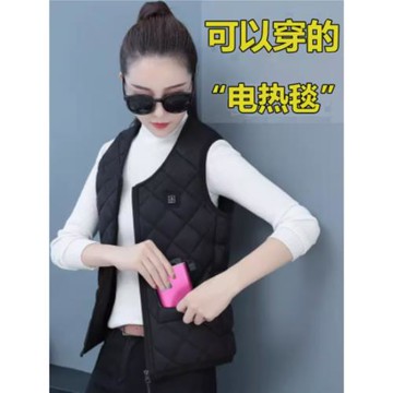 智能溫控充電自發熱全身圓領馬甲