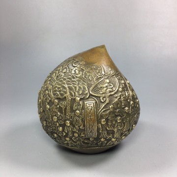 開光風水銅器擺件 百子祝壽 壽桃 納福祝壽送老人禮品