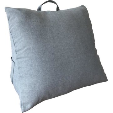 宜欣居傢飾 多功能紓壓美腿/防潑水防貓抓仿麻三角大靠墊(灰藍)