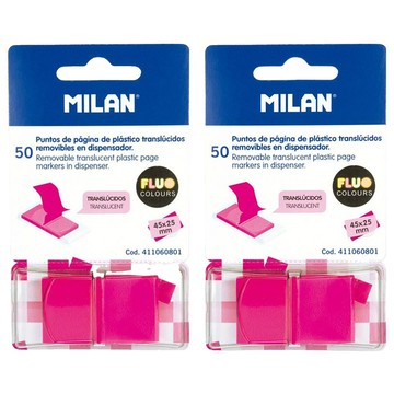 MILAN 抽取式標籤貼 螢光粉  45 x 25mm  50張  2個