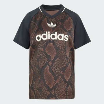 Adidas 愛迪達 Stn Jrsy KX1898 女 T恤 運動上衣 休閒短袖 蛇紋 緞面 棕