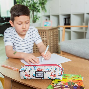 HUGGER 鉛筆盒 筆袋 小汽車 HUGGER背包同款 拉鍊文具袋