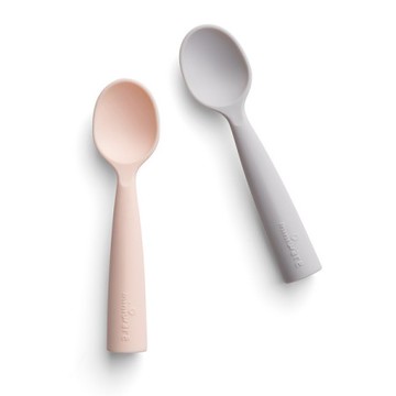 寶寶好抓握【miniware】矽膠學習湯匙組 (共5色可選) 新生兒 彌月禮 副食品 湯匙 自主進食 易清潔
