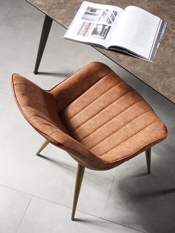 慵懶空間北歐家用辦公皮椅子布藝簡約現代靠背書桌后現代輕奢餐椅