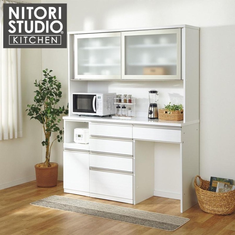 NITORI ニトリ 北欧風ナチュラルホワイト食器棚 レンジボード