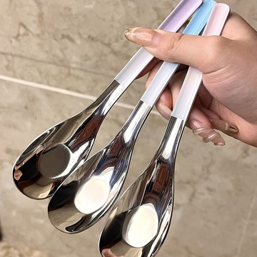 🔥臺灣出🔥不鏽鋼勺子食品級家用精緻韓式長柄湯勺酸奶勺深湯匙高顏值