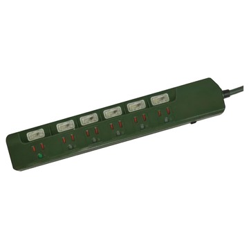 D-POWER 六孔延長線  1.8m  綠色  1個