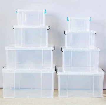 儲物箱車子透明大米長32/40寬23/27高18/22cm膠箱辦公桌食物少女