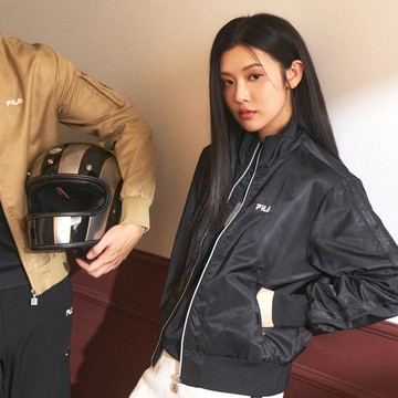 FILA 女平織防潑水外套-黑色 5JKZ-5743-BK