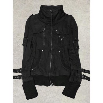 寶椰少女 原創黑色工裝夾克機車外套女春秋設計感小眾復古沖鋒衣