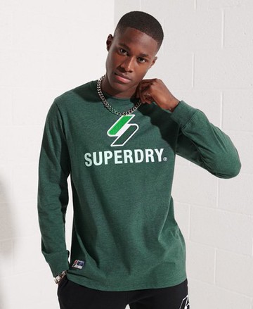 Superdry Men's Men's Code Logo Applique Long Sleeve Top Green / Enamel Green Marl - Size: L
