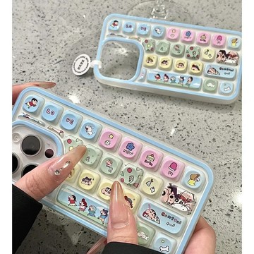立體鍵盤插畫 適用iPhone16 15promax鍵盤手機殼蘋果14pro 13 12 11 7 8 x防摔保護殼