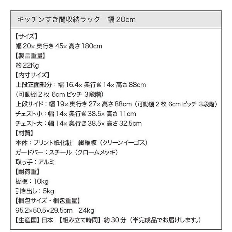 キッチン収納 3方向から取り出せる!キッチンすき間収納ラック ガラス扉タイプ 幅25 | LINEショッピング