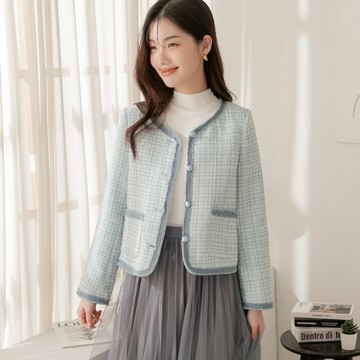 niceioi 冰山美人抽鬚滾邊小香外套