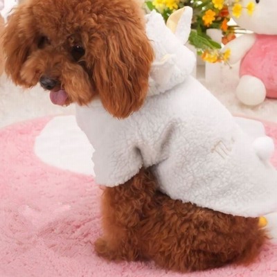 ペット 服 犬 愛犬 ドッグウェア ペット用 ペット用品 ジャケット カジュアル シンプル モコモコ フード付き ヒツジ 冬服 暖かい あったか グッ