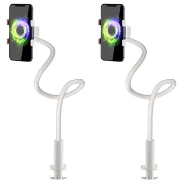 懶人手機架 經典款  360°旋轉 任意調整角度 手機/平板通用  白色  2個