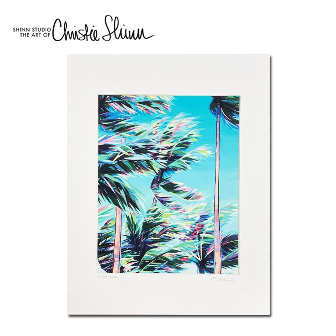 クリスティシン アートプリント 「WINDY PALMS」 28.0×35.5cm【Christie Shinn 絵画 ハワイ ハワイアン  サーフアート】 | LINEブランドカタログ