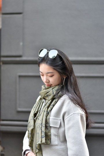 情人節下殺~童趣塗鴉圍巾/絲巾